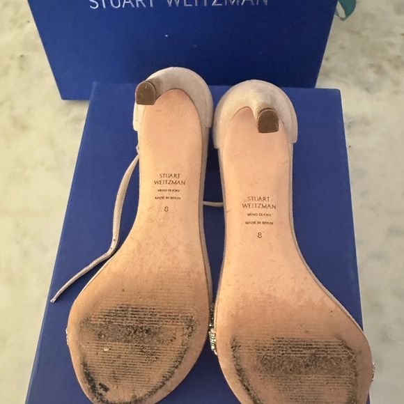 Stuart Weitzman - Nudistsong dolce suede w crystal heels size 8 - Picture 5 of 6